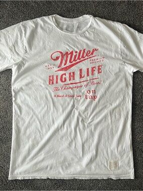 Miller High Life White Short Sleeve Graphic Tee for Men